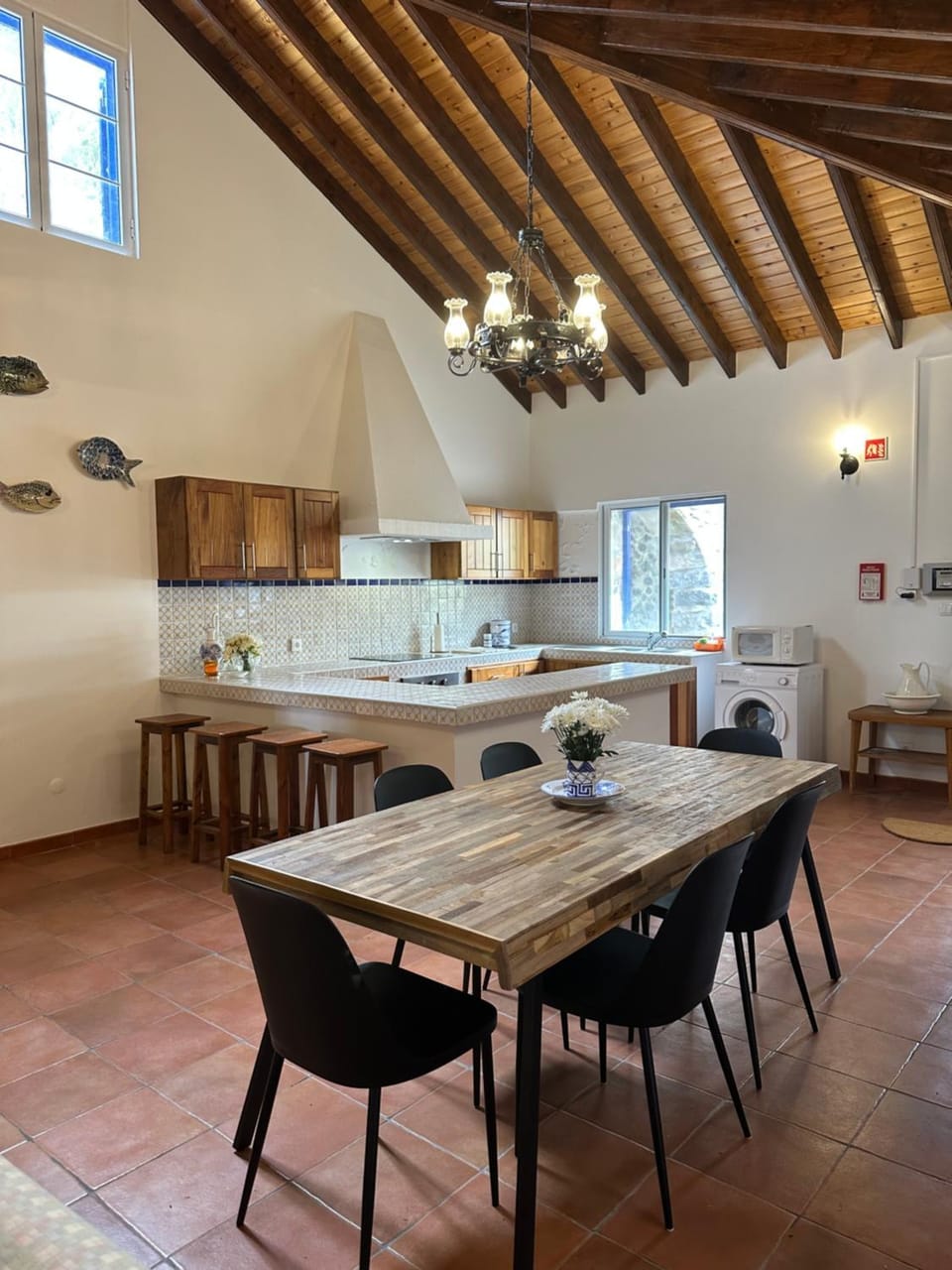 Kitchen or kitchenette, Dining area, stove