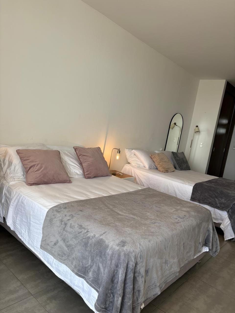 Bed, Photo of the whole room, Bedroom, towels, air conditioner