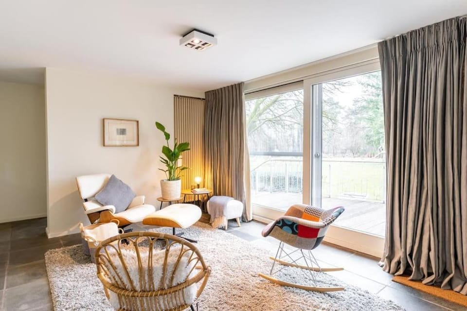 Living room, Seating area, Garden view
