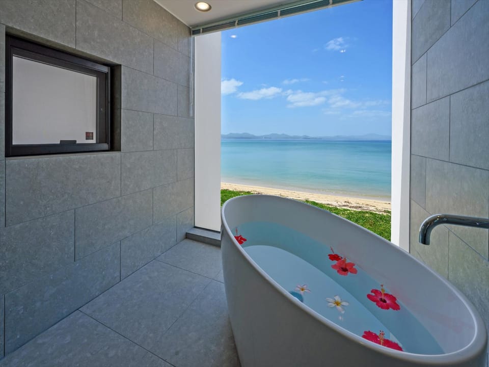 Natural landscape, Bathroom, Sea view