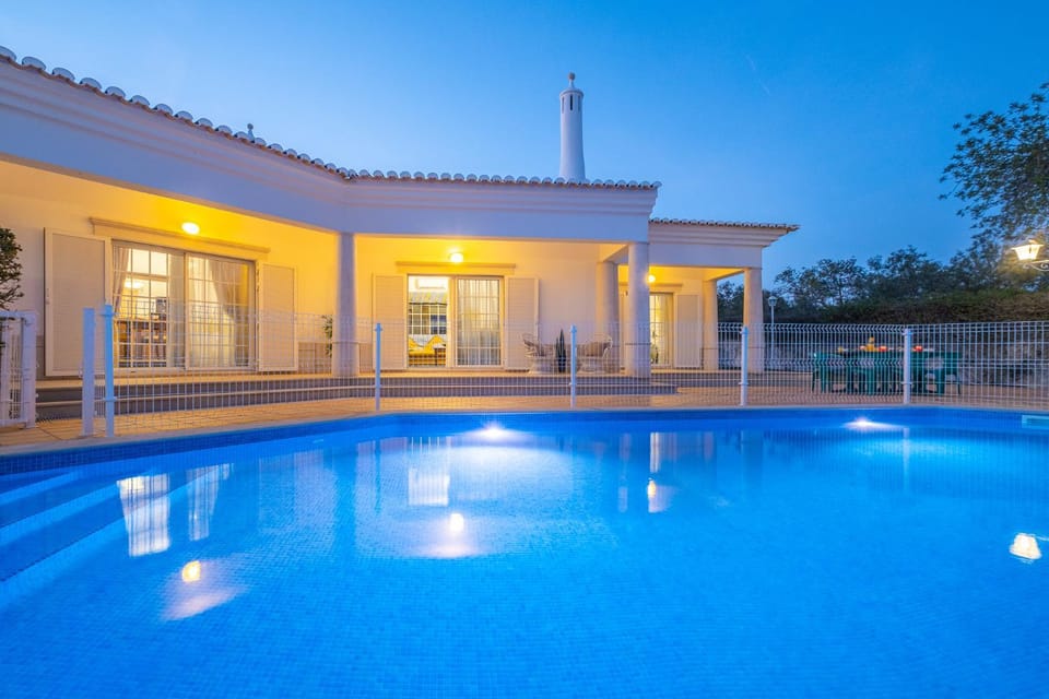 Night, Pool view, Swimming pool