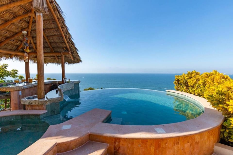 Patio, Nearby landmark, Day, Natural landscape, View (from property/room), Balcony/Terrace, Pool view, Sea view, Swimming pool, sunbed