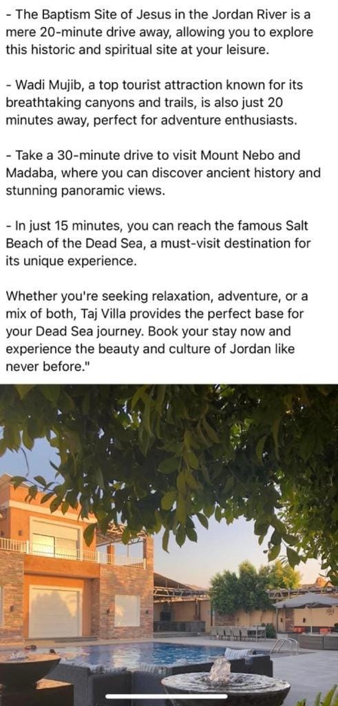 Taj Villa 1 deadsea - Entire Villa with sea view Villa in Africa