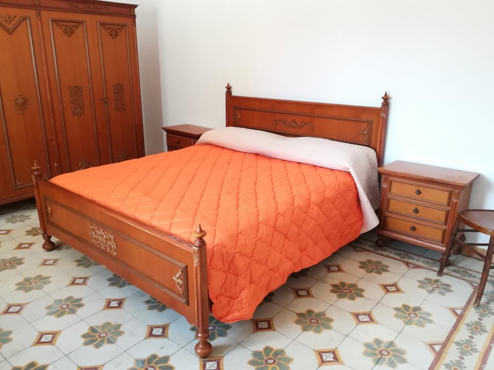 Bed, wardrobe
