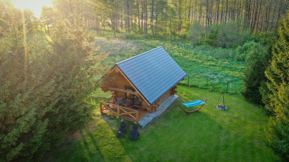 Domek z bala MAZURY, bezpośredni dostęp do jeziora, plaża, pomost Apartment in Poland
