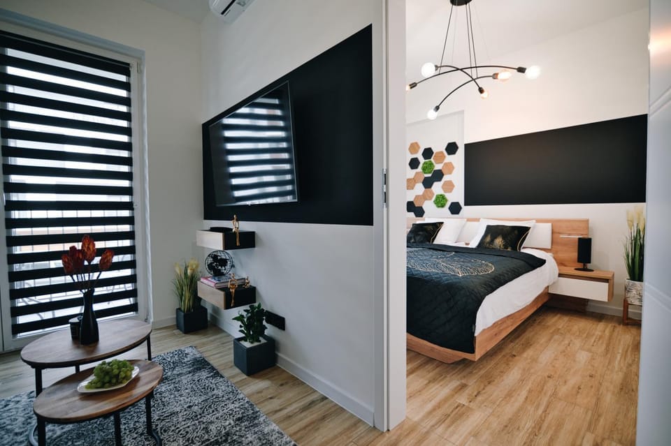 Bed, TV and multimedia, Living room, Photo of the whole room, Seating area, Bedroom