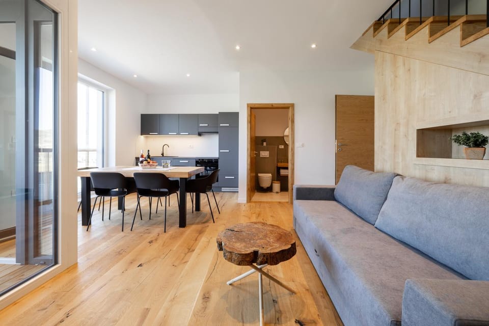 Kitchen or kitchenette, Living room, Dining area