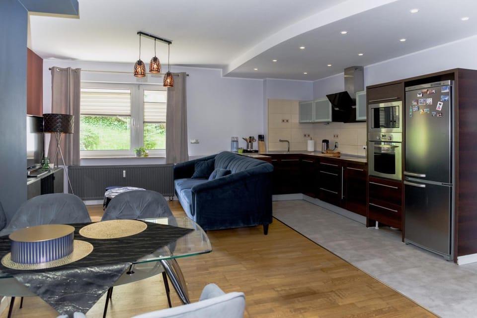 Kitchen or kitchenette, Living room, Seating area, Dining area, minibar, pet friendly, stove