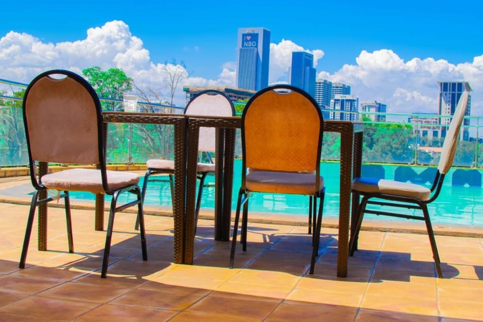 Pool view, Swimming pool, sunbed