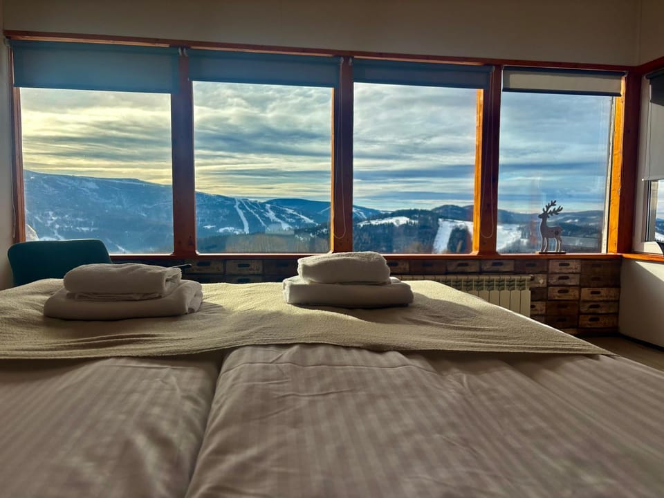 Bed, Photo of the whole room, Bedroom, Mountain view
