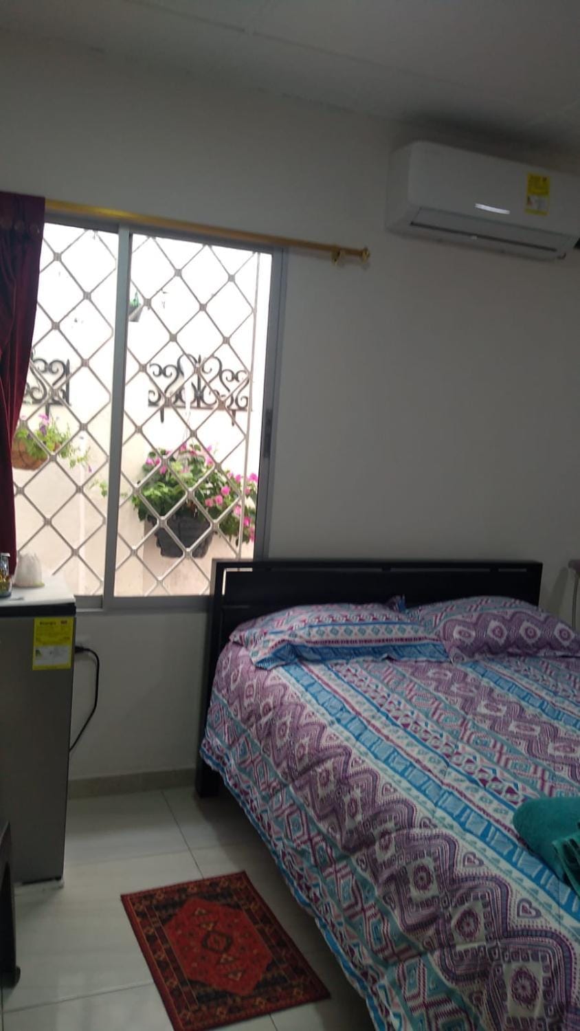 Bed, Photo of the whole room, Bedroom, air conditioner