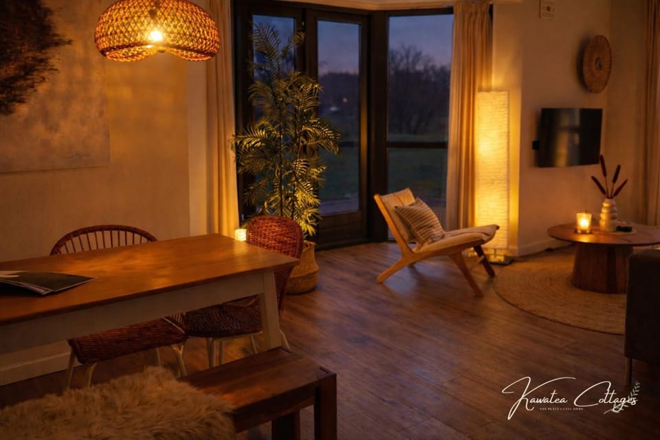 Night, Living room, Dining area, Food
