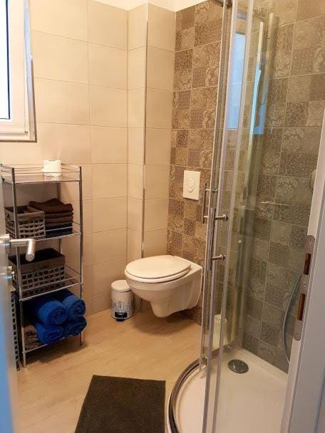 Shower, Toilet, Bathroom, towels