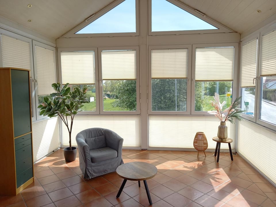 Living room, Seating area, Garden view, Street view