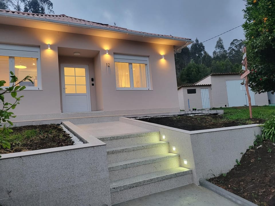 Property building, Night, Garden, Garden view