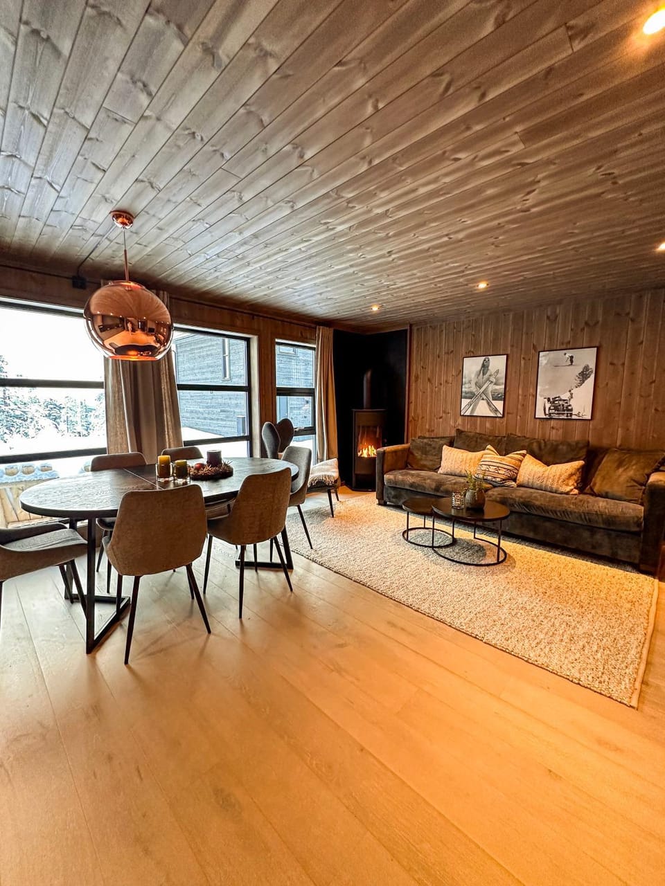Living room, Dining area, flat iron