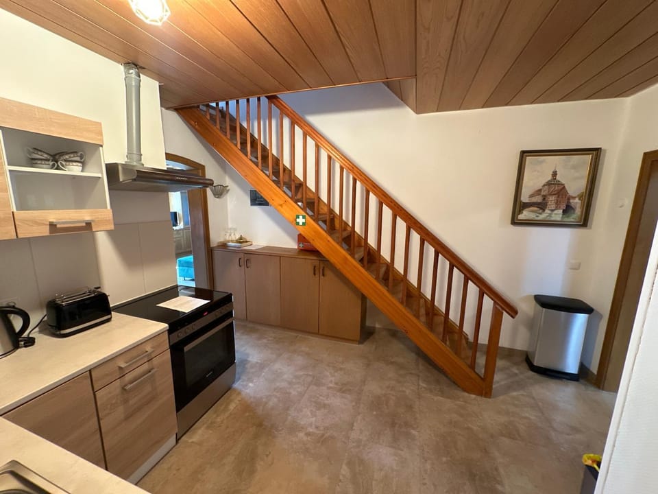 Kitchen or kitchenette, minibar, stove