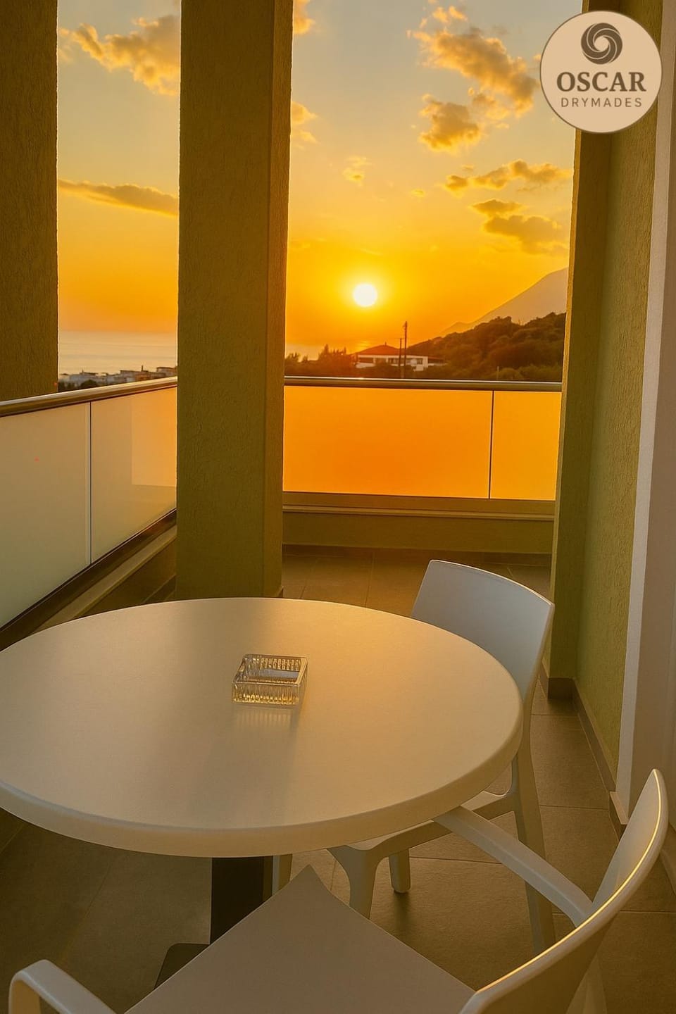 Dining area, Mountain view, Sea view, Sunset