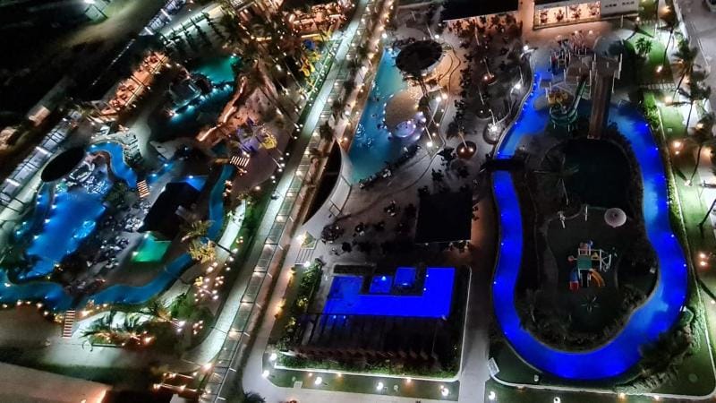 Night, Bird's eye view, Pool view, Swimming pool