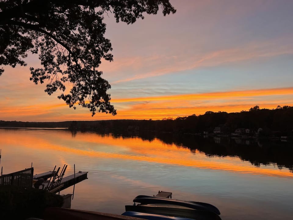 Natural landscape, Lake view, Sunset