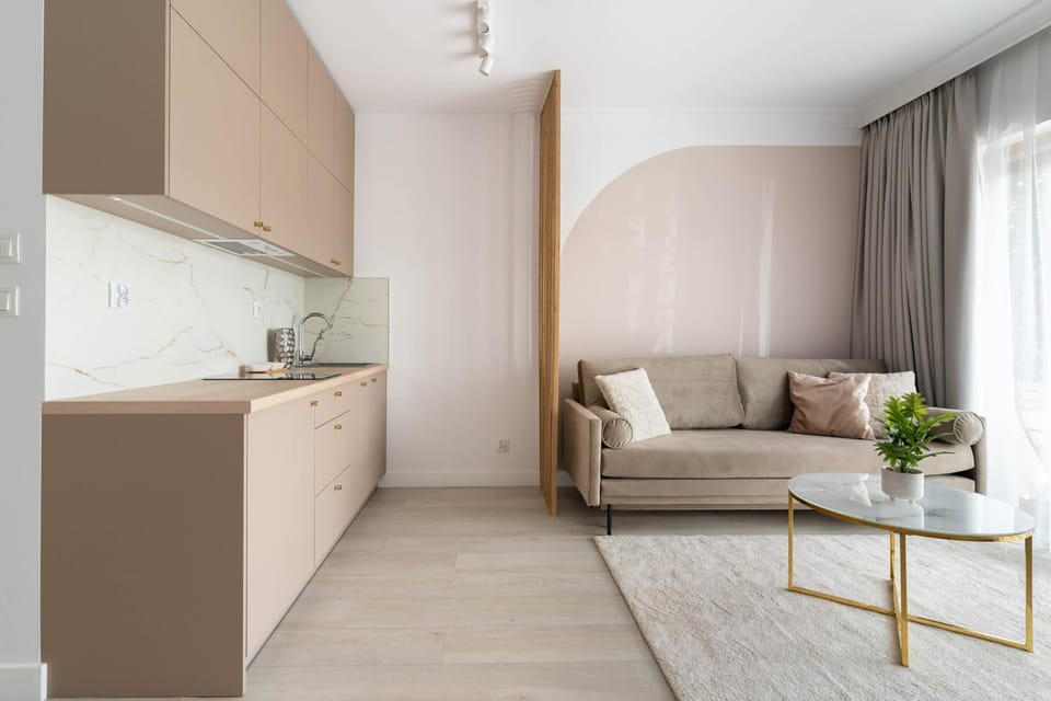 Kitchen or kitchenette, Living room, Seating area