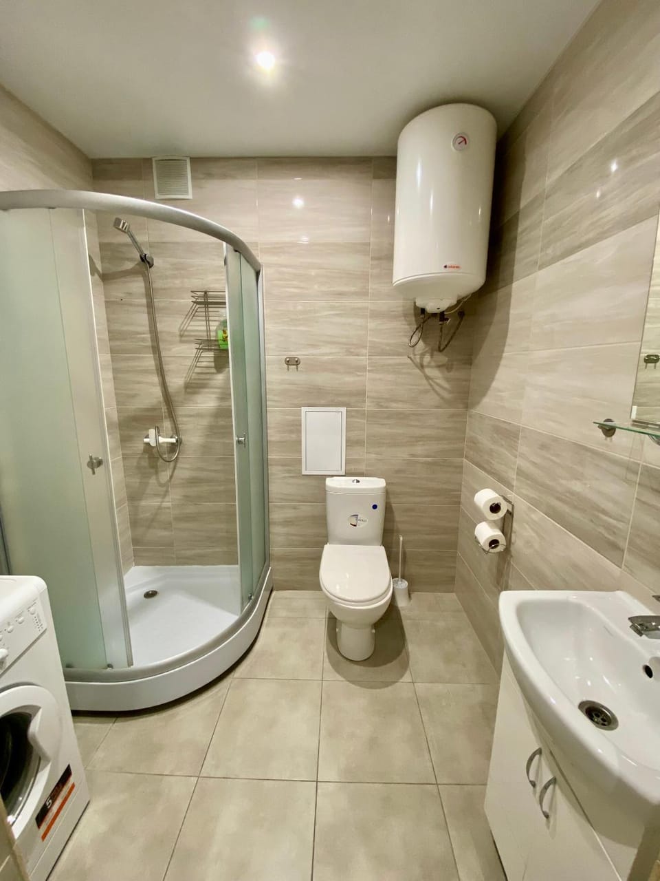 Shower, washing machine