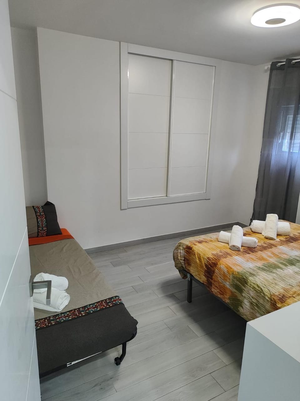 Bed, Photo of the whole room, Bedroom, towels, wardrobe