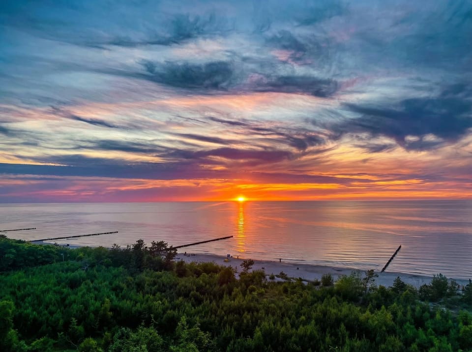 Natural landscape, Beach, Sea view, Sunset