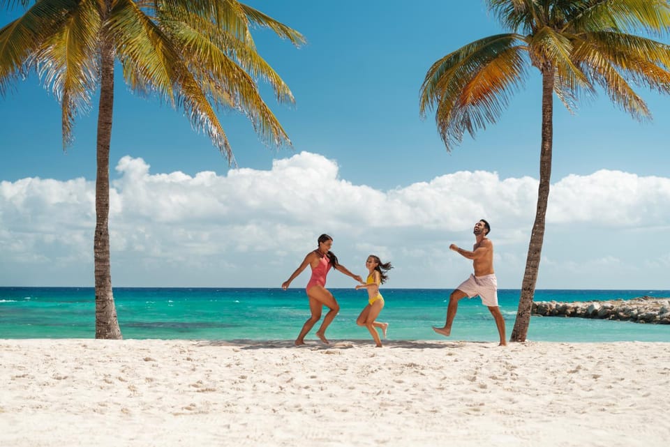 Beach, group of guests