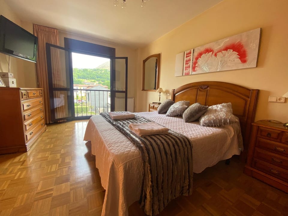 Bed, TV and multimedia, View (from property/room), Photo of the whole room, Bedroom