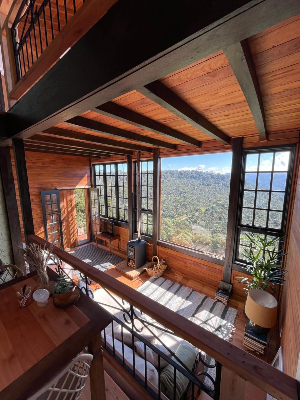 Natural landscape, View (from property/room), Living room, Seating area, Mountain view