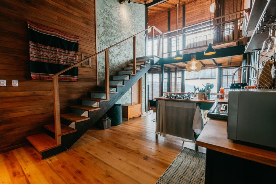 Kitchen or kitchenette, Living room, Seating area