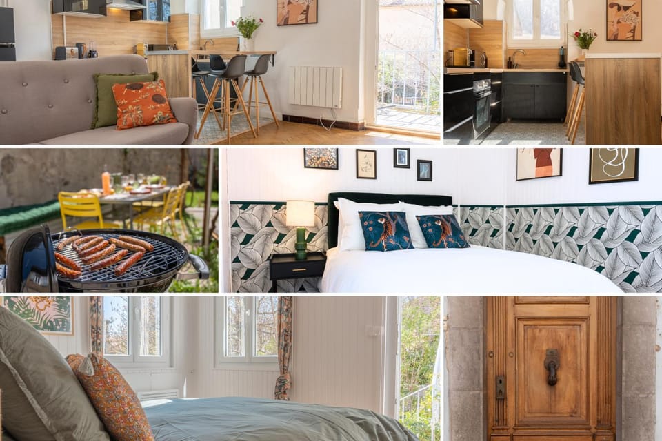 Facade/entrance, BBQ facilities, Kitchen or kitchenette, Living room, Bedroom