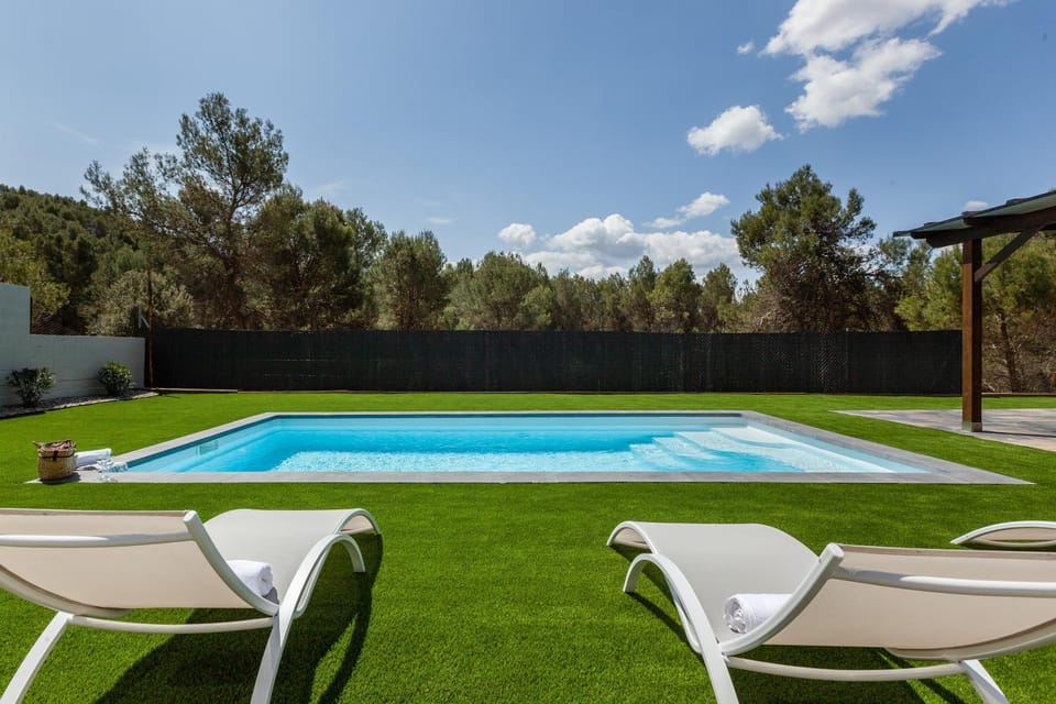 Property building, Living room, Swimming pool