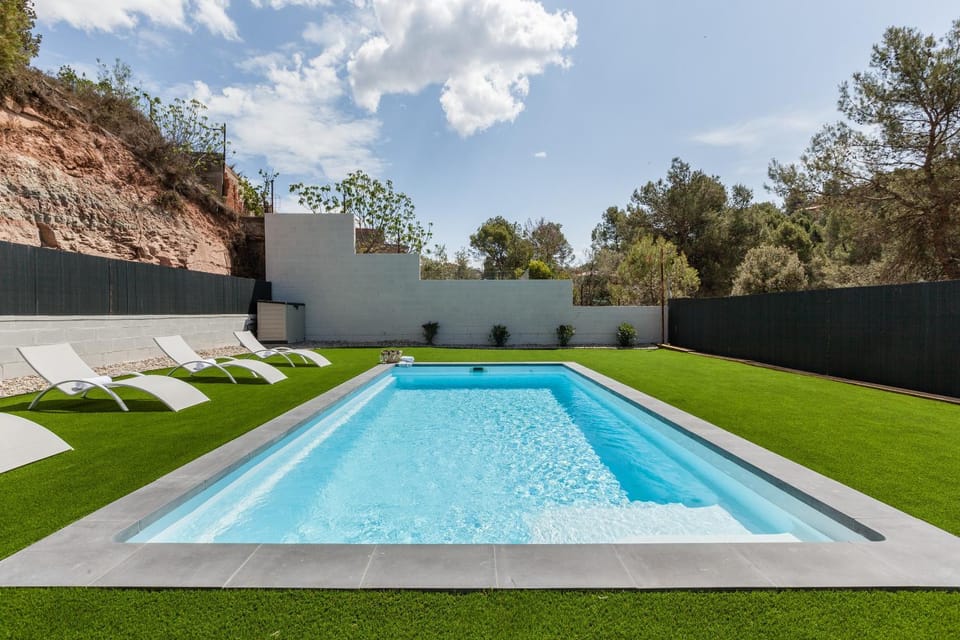 Property building, Living room, Swimming pool