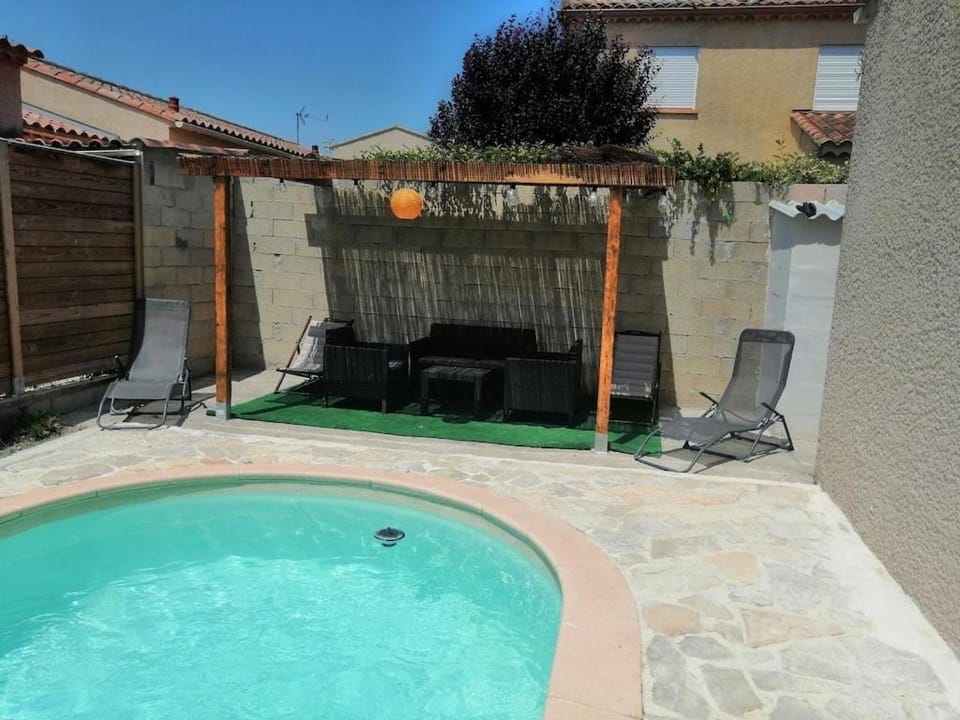 Patio, Natural landscape, Pool view, Swimming pool