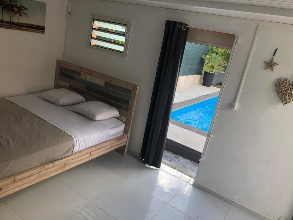 Bed, Bedroom, Pool view