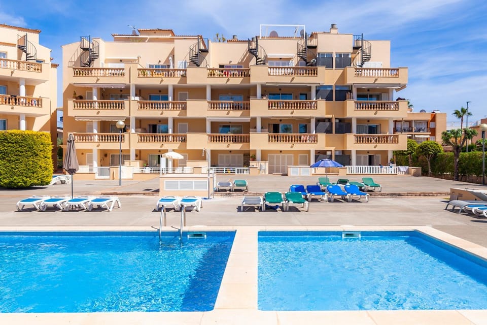 Property building, Living room, Swimming pool