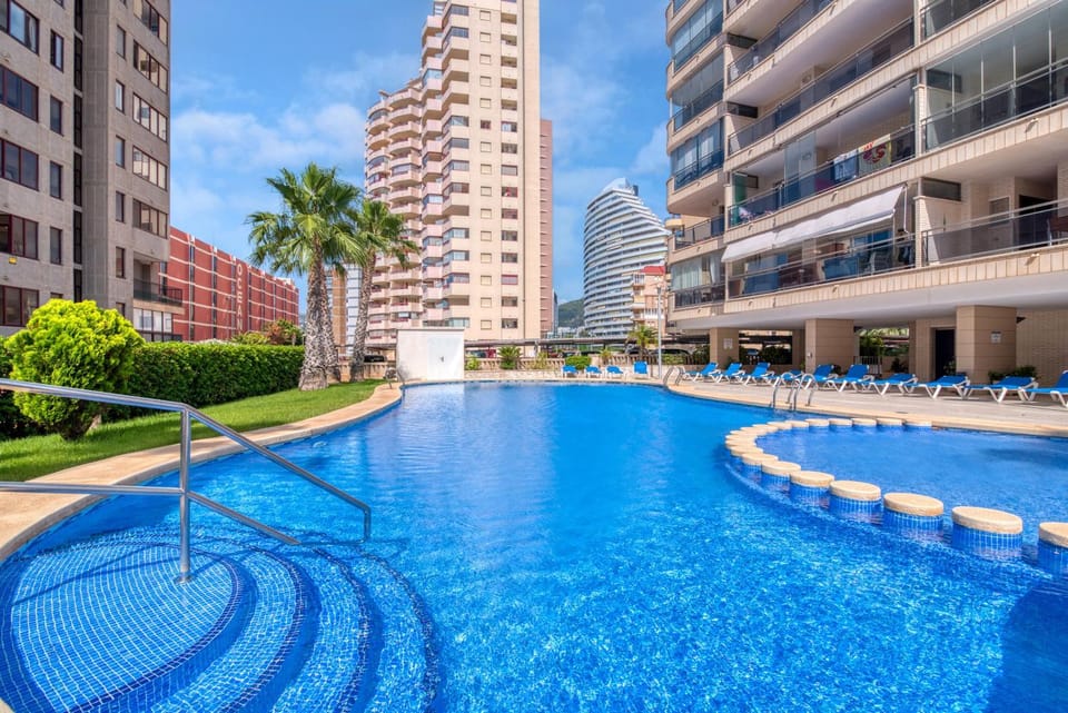 Property building, Living room, Swimming pool