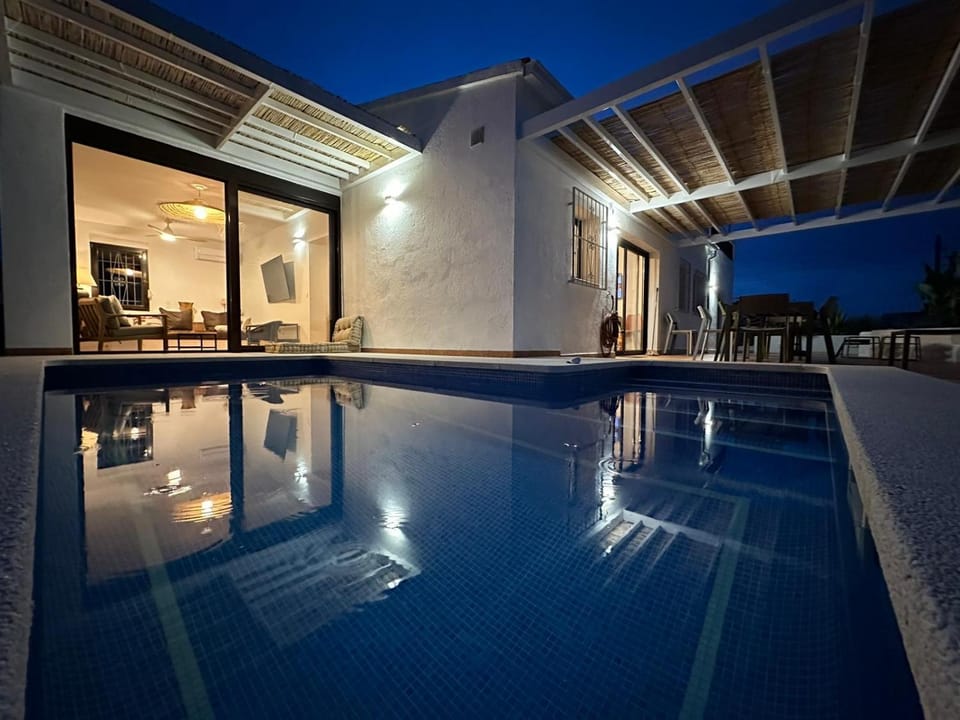 Night, Pool view, Swimming pool