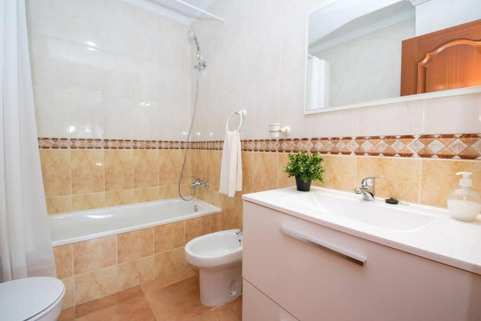 Shower, bidet, towels