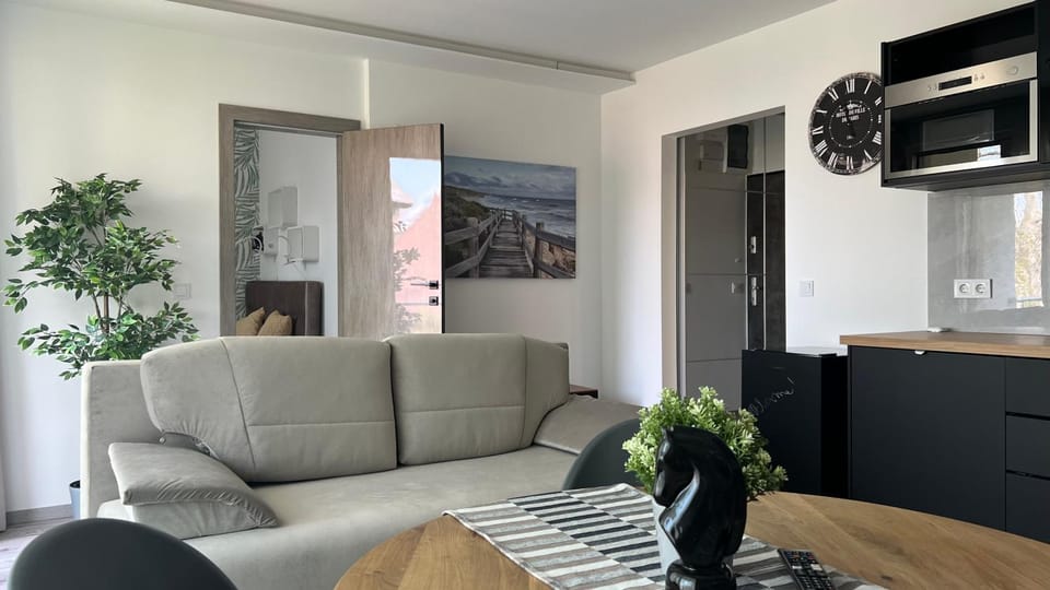 Kitchen or kitchenette, Living room, Seating area