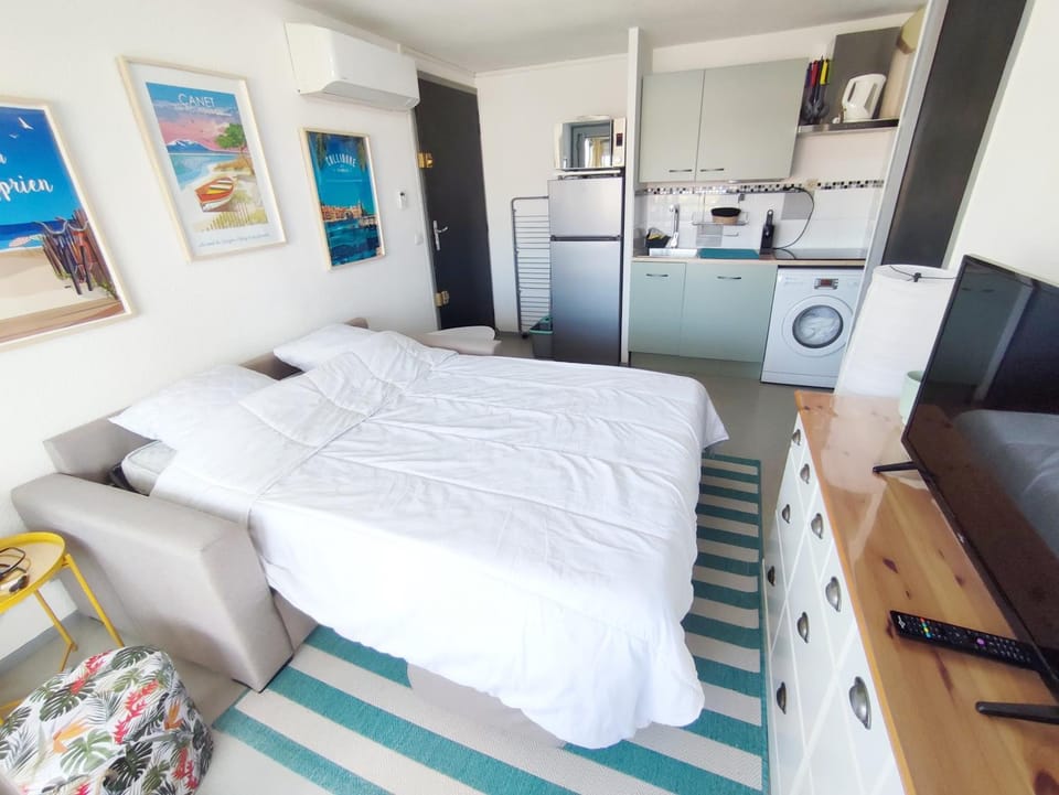 Appartement familiale 4 pers, véranda proche plage Apartment in Saint-Cyprien