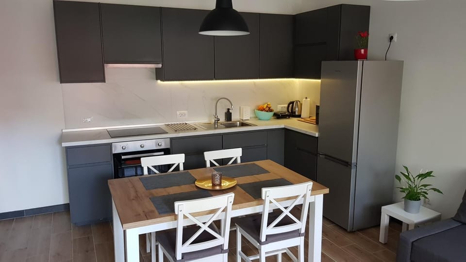 Kitchen or kitchenette, Dining area, minibar, pet friendly, stove