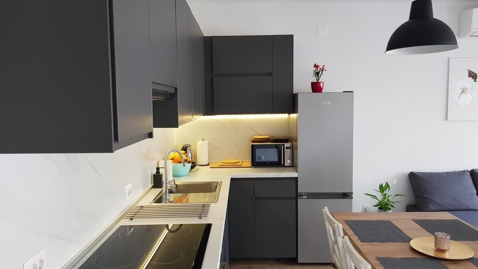 Kitchen or kitchenette, Dining area, minibar, pet friendly, stove