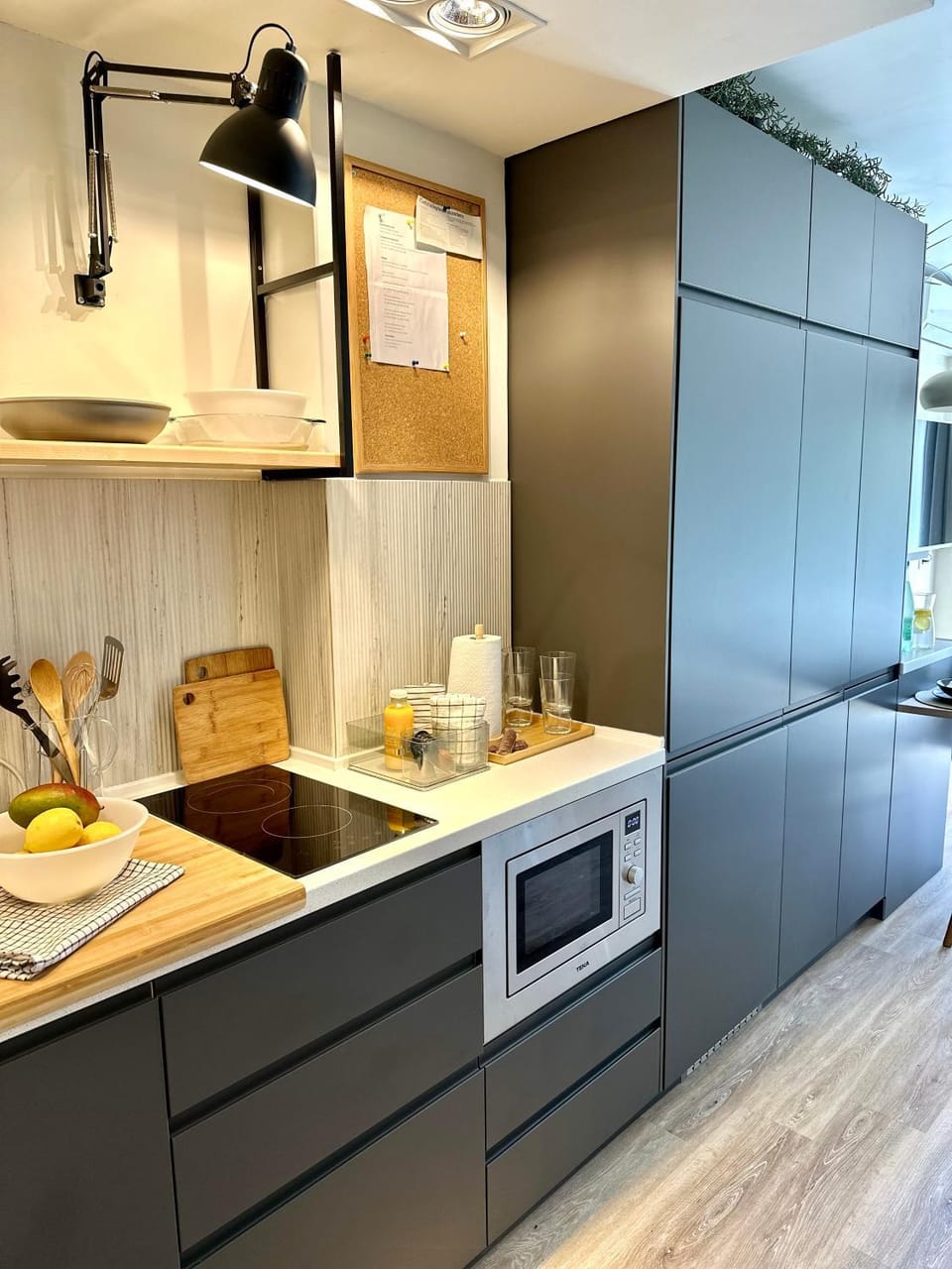 Kitchen or kitchenette, minibar, stove