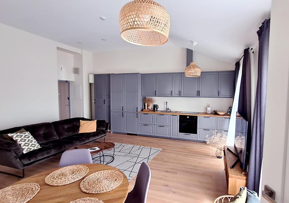 Kitchen or kitchenette, Living room, Seating area, Dining area, pet friendly, stove