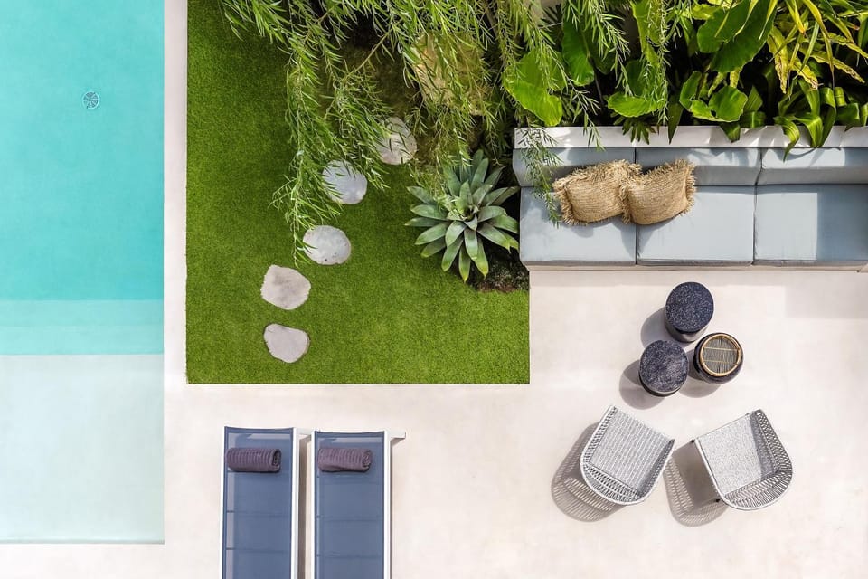 Patio, Bird's eye view, Garden, Seating area, Pool view, Swimming pool, sunbed