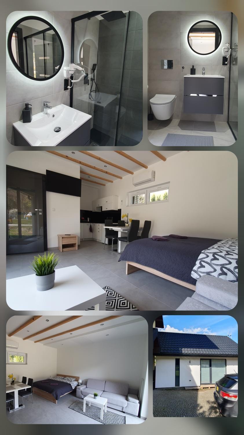 Bed, Bathroom, Kitchen or kitchenette, Photo of the whole room, Bedroom