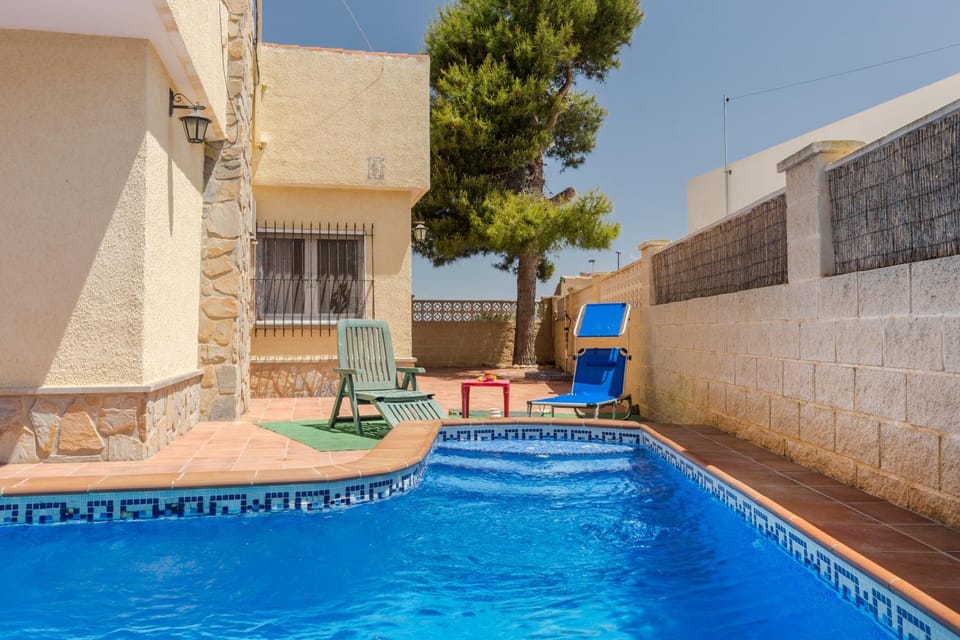 Property building, Living room, Swimming pool